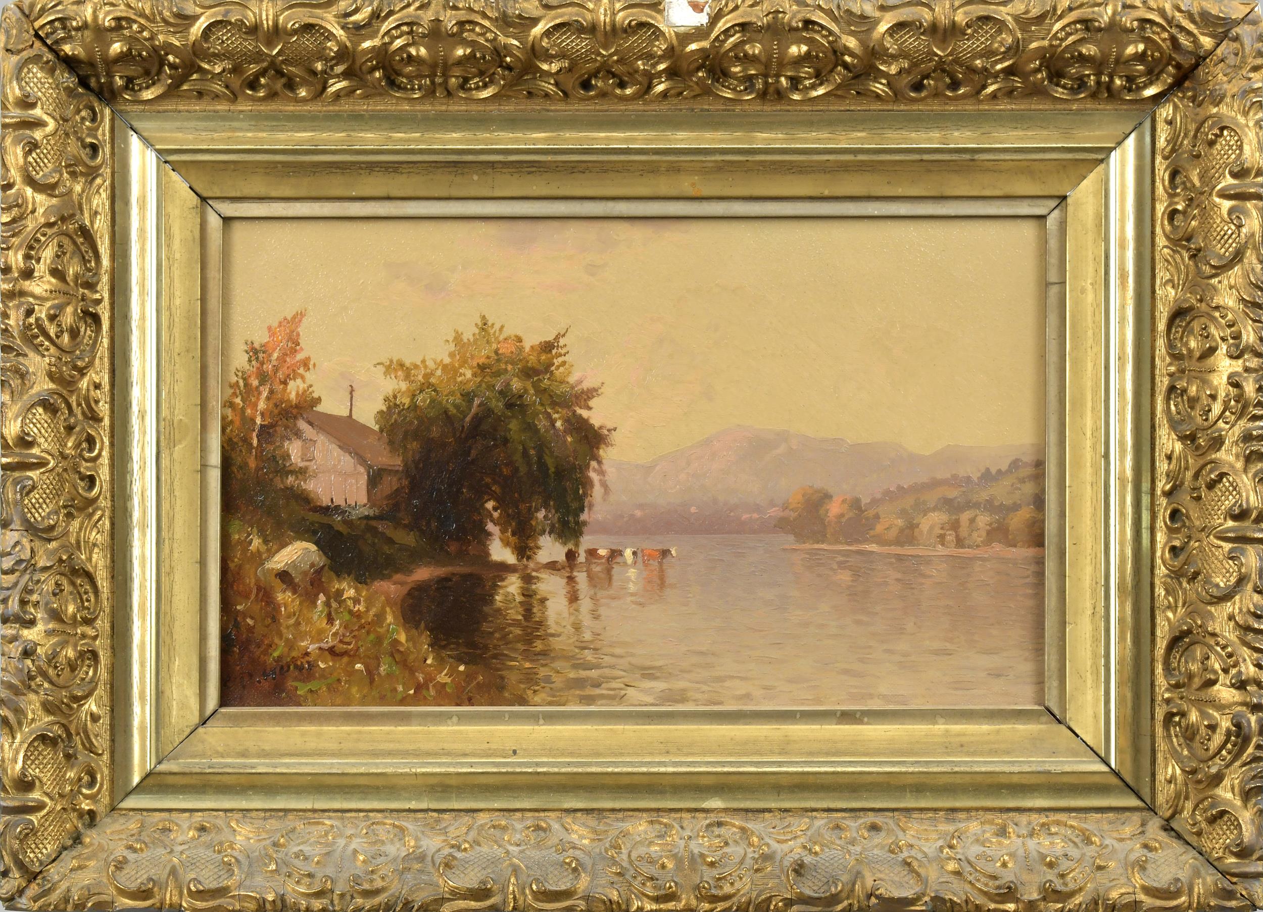 CHARLES DAY HUNT OIL ON CANVAS,