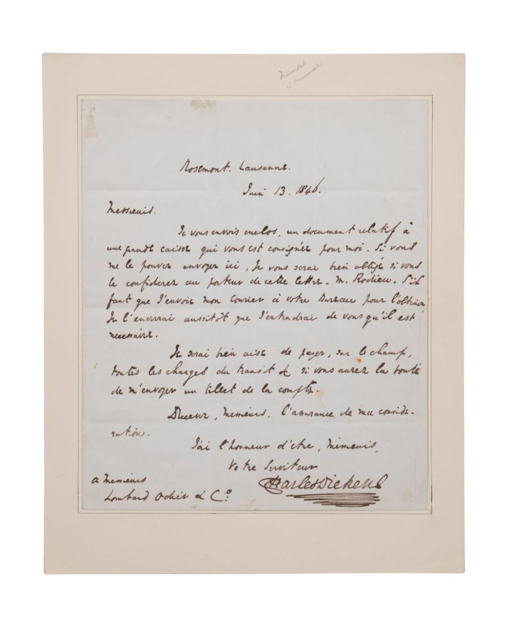 CHARLES DICKENS HANDWRITTEN AND
