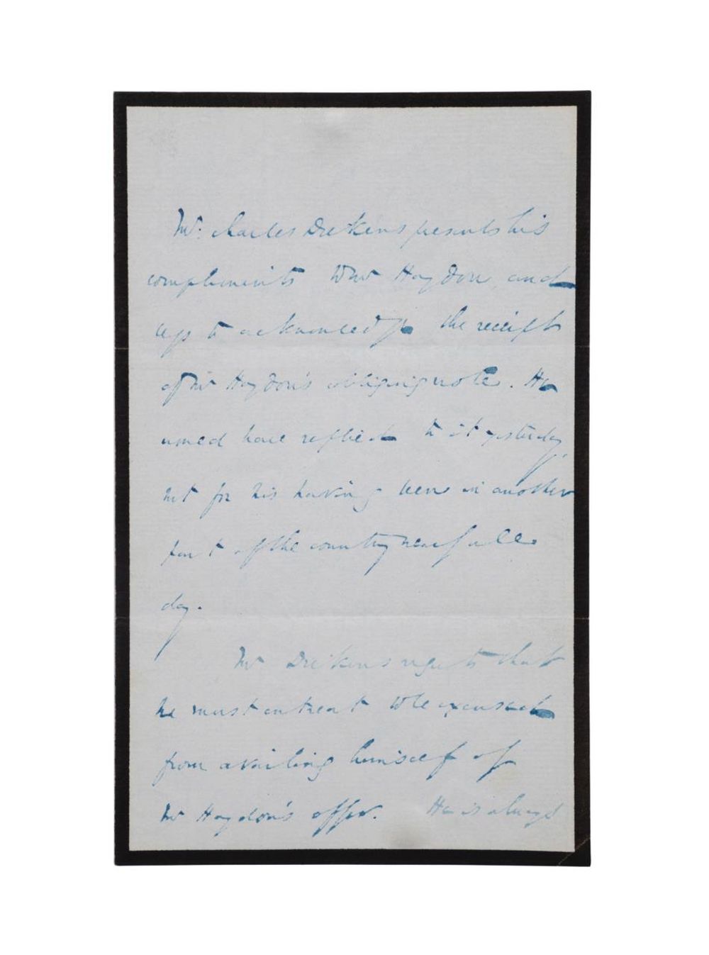 CHARLES DICKENS HANDWRITTEN