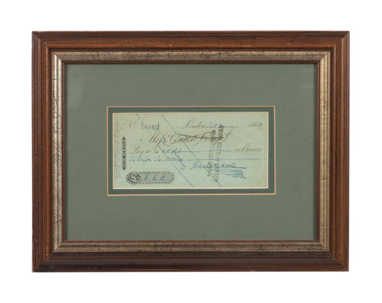 CHARLES DICKENS SIGNED CHECK