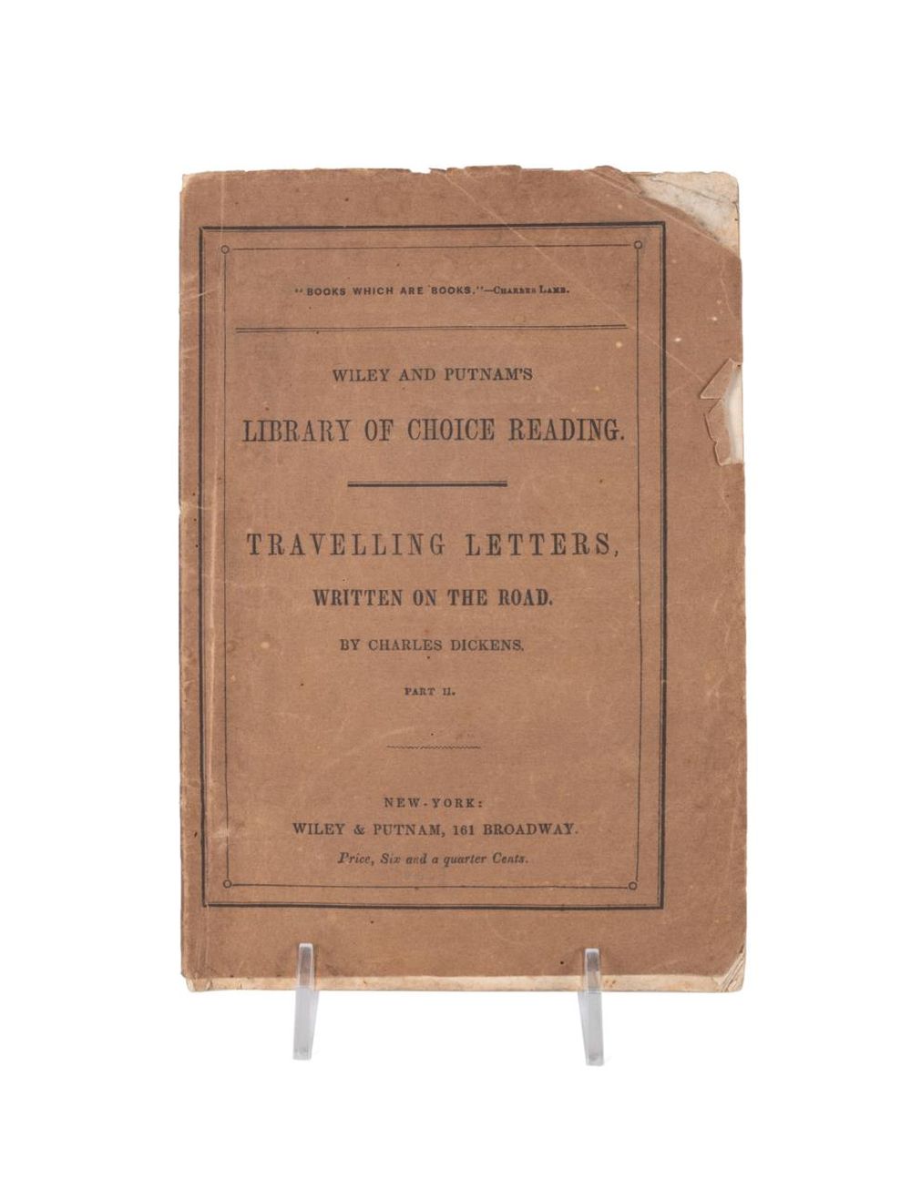 CHARLES DICKENS, TRAVELLING
