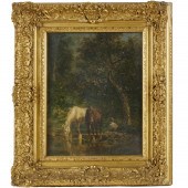 CHARLES EMILE JACQUE, OIL ON C