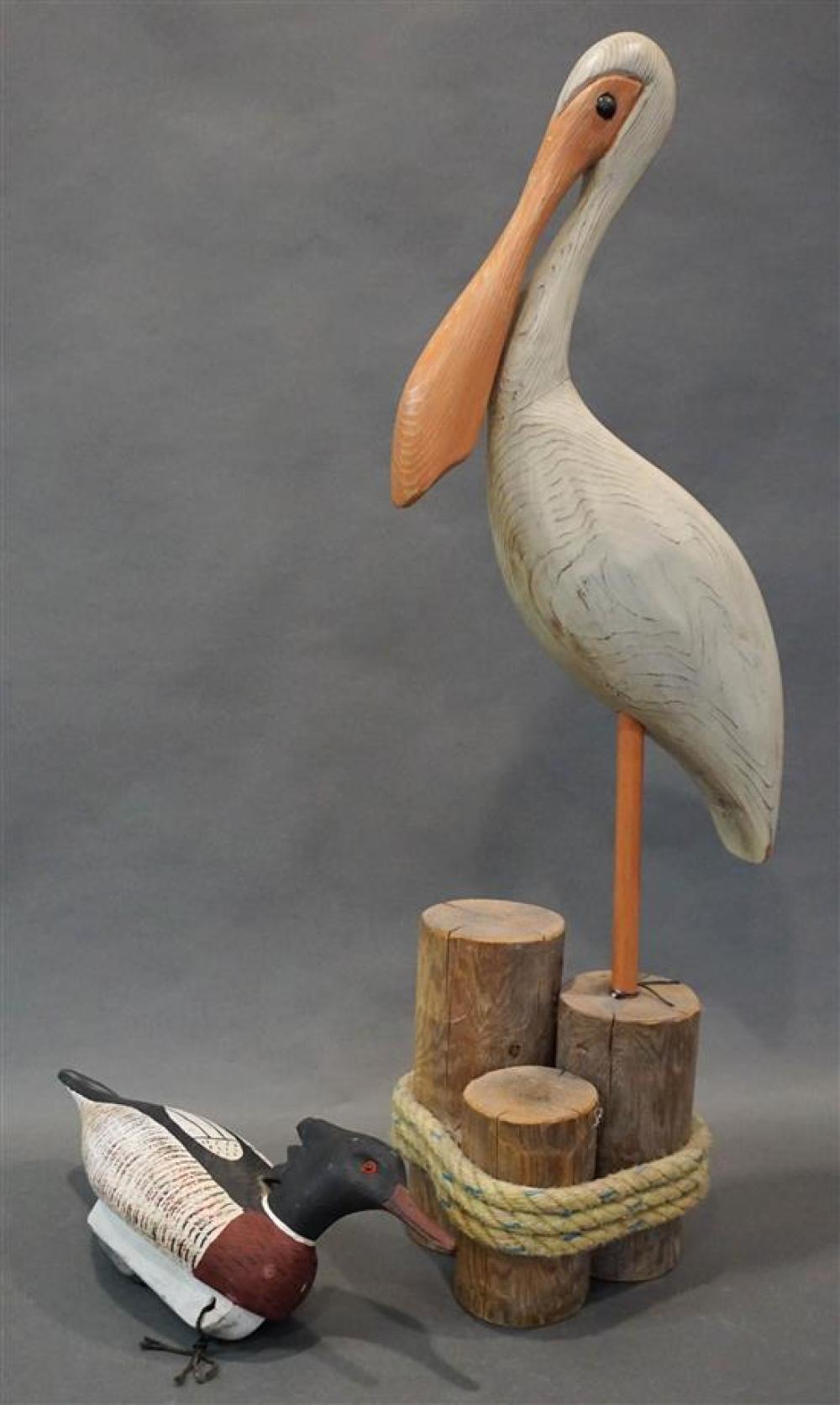 CHARLES FISH WOOD SCULPTURE OF A