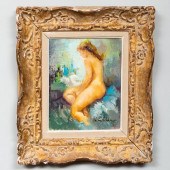 CHARLES GILLONNIER: SEATED NUD