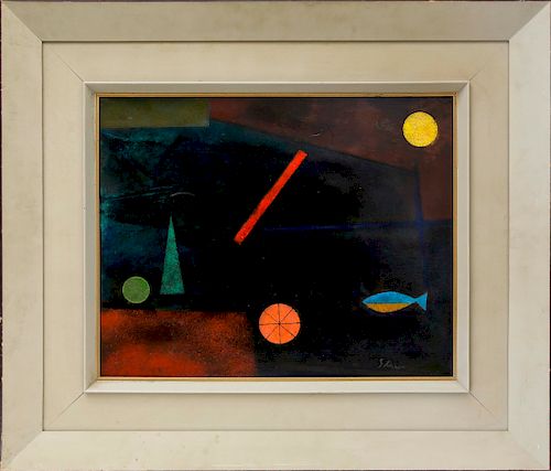 CHARLES GREEN SHAW OIL ON PANEL