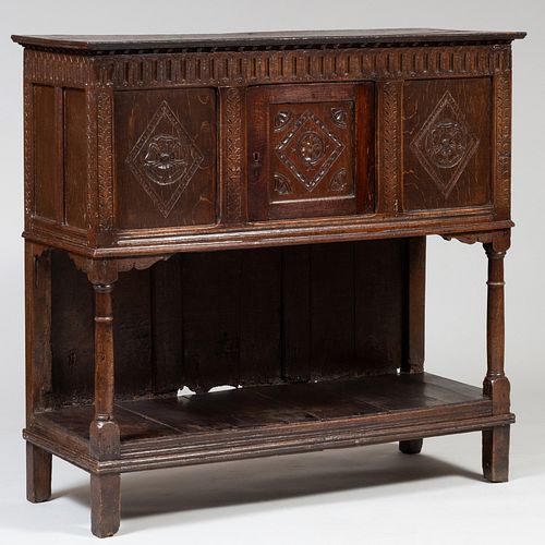 CHARLES II CARVED OAK COURT