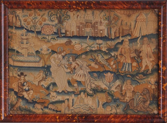 CHARLES II NEEDLEWORK PICTURE OF