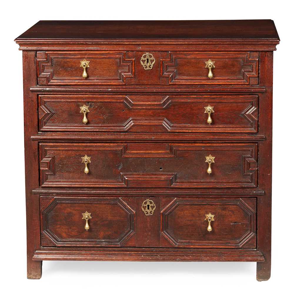 CHARLES II OAK CHEST OF DRAWERS
