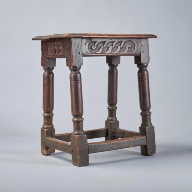 CHARLES II OAK JOINT STOOLA Charles