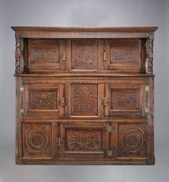 CHARLES II OAK PRESS CUPBOARDA