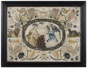 CHARLES II SILK NEEDLEWORK OF
