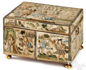 CHARLES II STUMPWORK CASKET<br