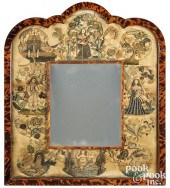 CHARLES II STUMPWORK MIRROR, C