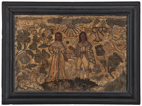 Charles II Stumpwork Panel