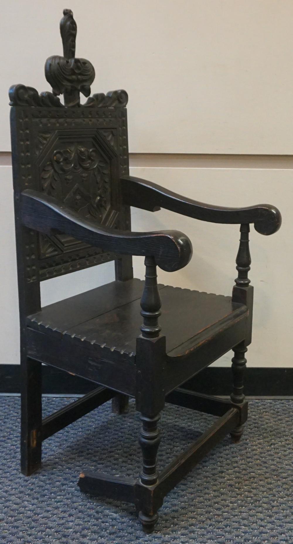 CHARLES II STYLE CARVED DARK