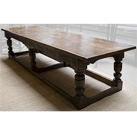 Charles II Style Oak Dining Table