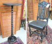 CHARLES II STYLE OAK HALL CHAI