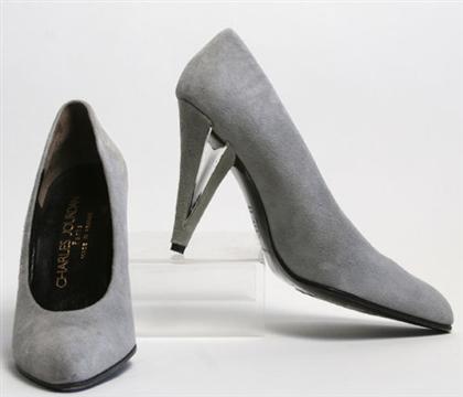 Charles Jourdan dove gray high heel