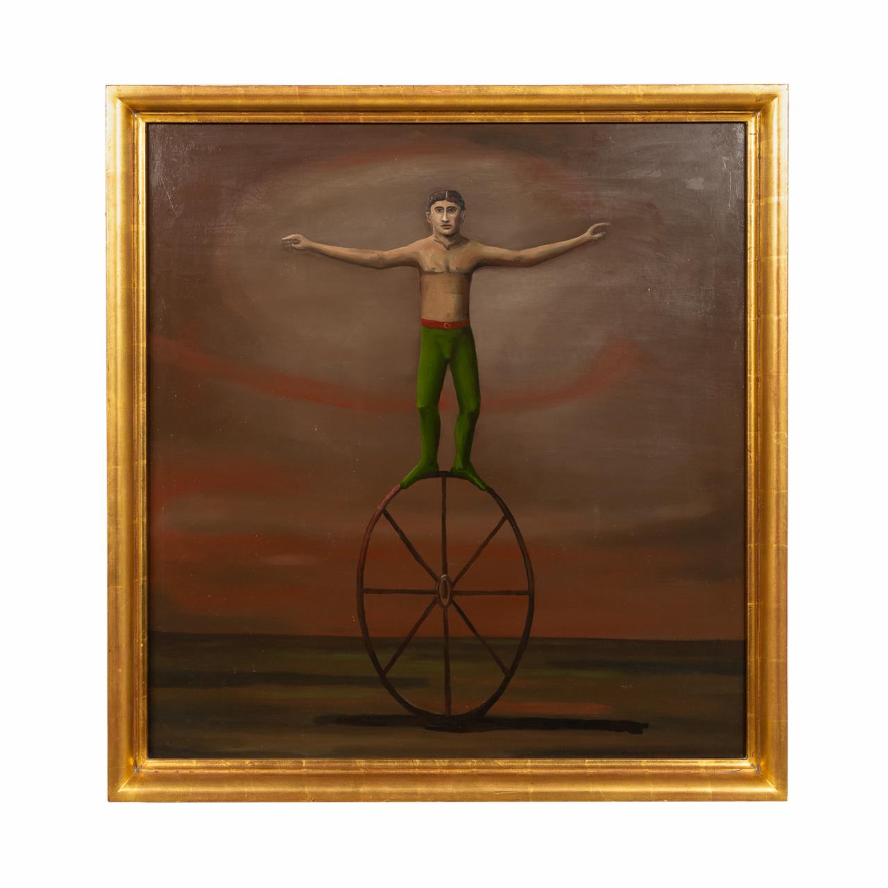CHARLES KEIGER, "MAN ON WHEEL"