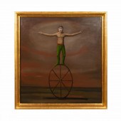 CHARLES KEIGER, "MAN ON WHEEL"