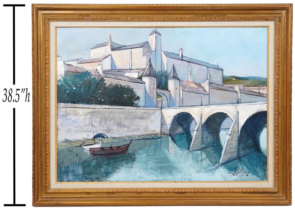 CHARLES LEVIER 'CANAL BRIDGE' OIL