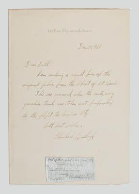 Charles Lindbergh autograph letter,