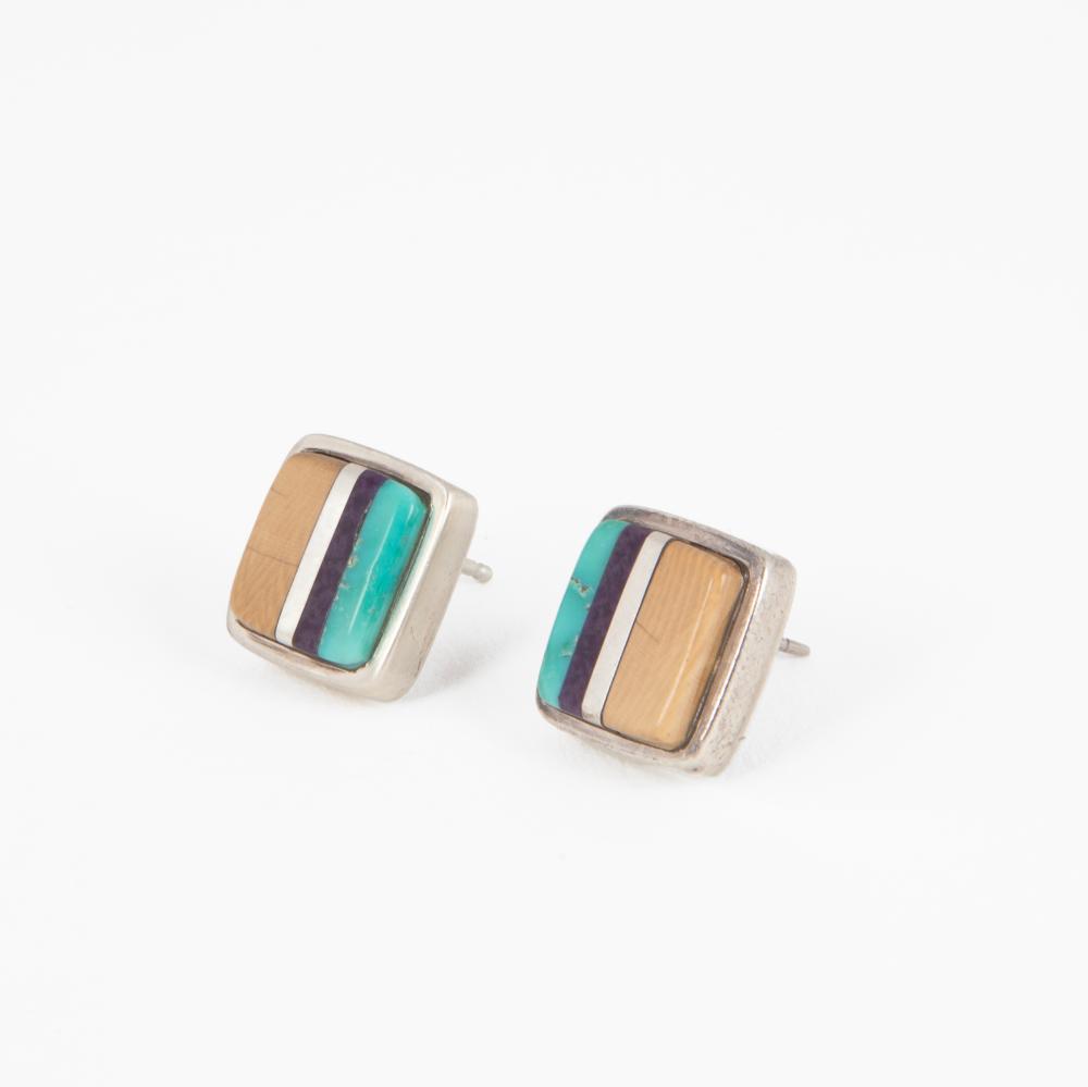 CHARLES LOLOMA, HOPI, MIXED INLAY