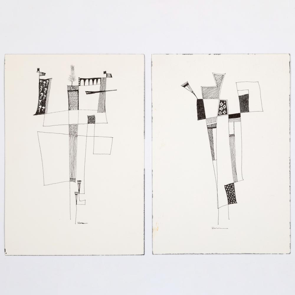CHARLES LOLOMA, PAIR OF ABSTRACT