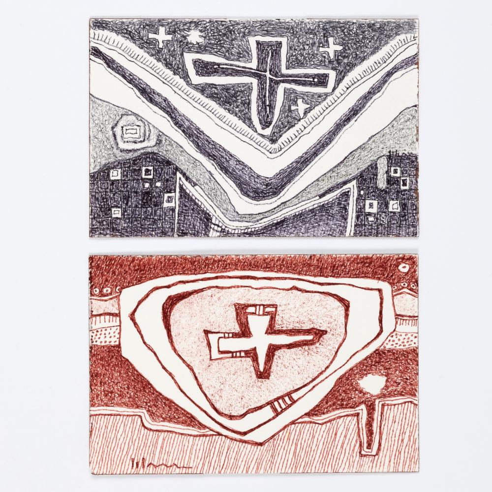 CHARLES LOLOMA, PAIR OF ABSTRACT