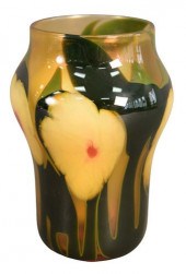 CHARLES LOTTON ART GLASS VASE,