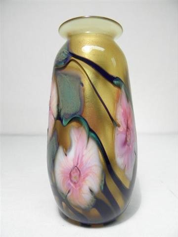 Charles Lotton floral art glass