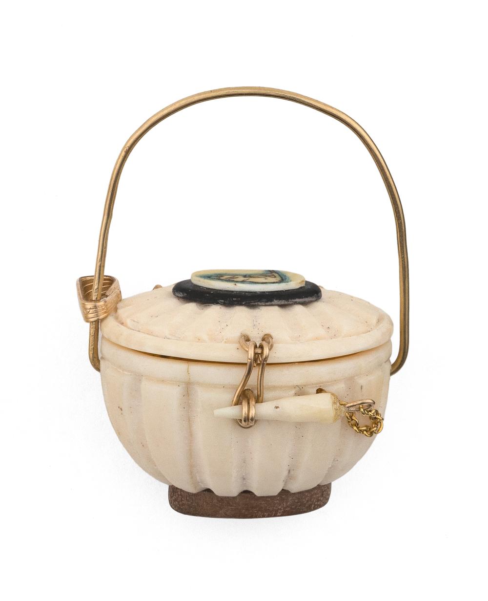 CHARLES MANGHIS 14KT GOLD, BONE