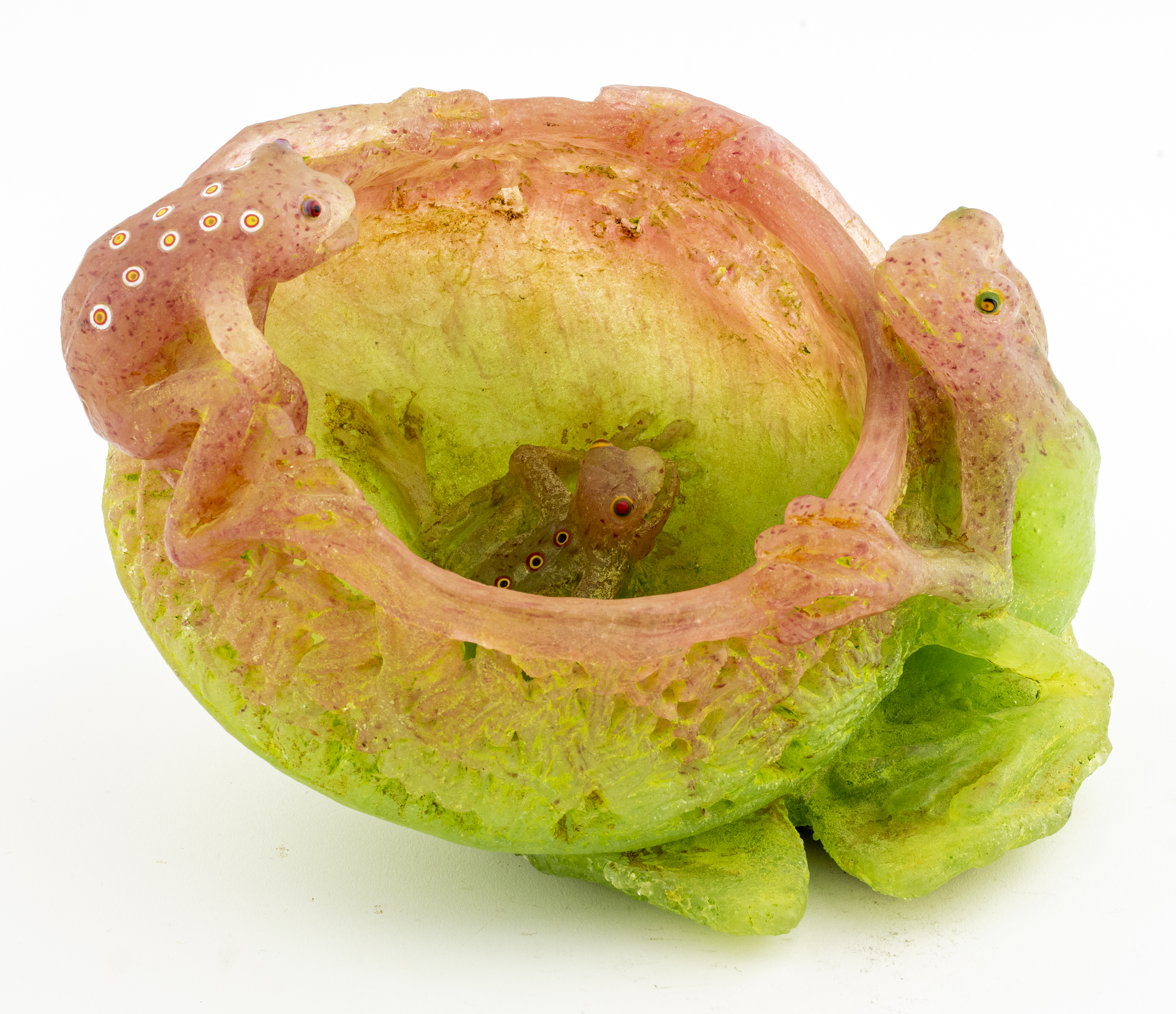 CHARLES MINER ART GLASS FROG BOWL