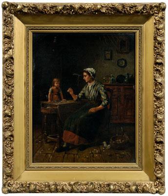 Charles Petit genre painting,