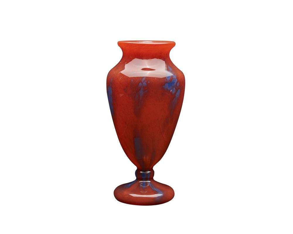 CHARLES SCHNEIDER RED GLASS VASE,