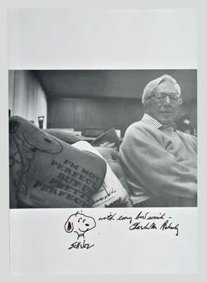 Charles Schulz signed drawing of