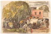 CHARLES X CARLSON WATERCOLOR O