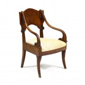 CHARLES X CARVED FRUITWOOD ARM