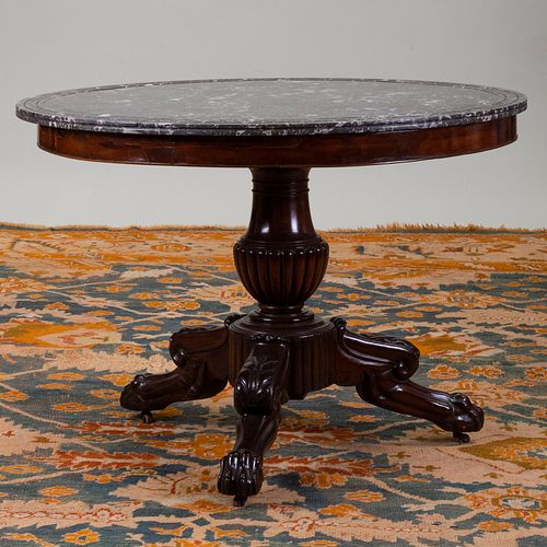 CHARLES X MAHOGANY AND MARBLE