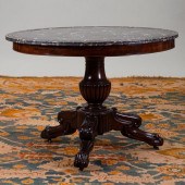 CHARLES X MAHOGANY AND MARBLE