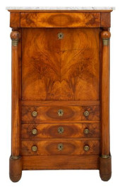 CHARLES X MAHOGANY SECRETAIRE