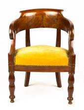 CHARLES X MAHOGANY TUB CHAIR C