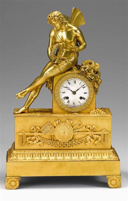 Charles X ormolu mantel clock   