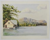 CHARLES ZUCK LAKE LANDSCAPE WC