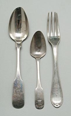 Charleston coin silver flatware: