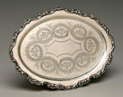 Charleston coin silver tray, oval