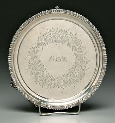 Charleston coin silver tray,