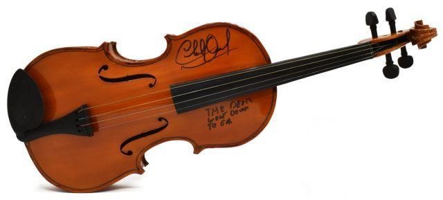 CHARLIE DANIELS SIGNED FIDDLE IN