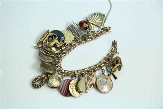 CHARM BRACELET. Gold filled