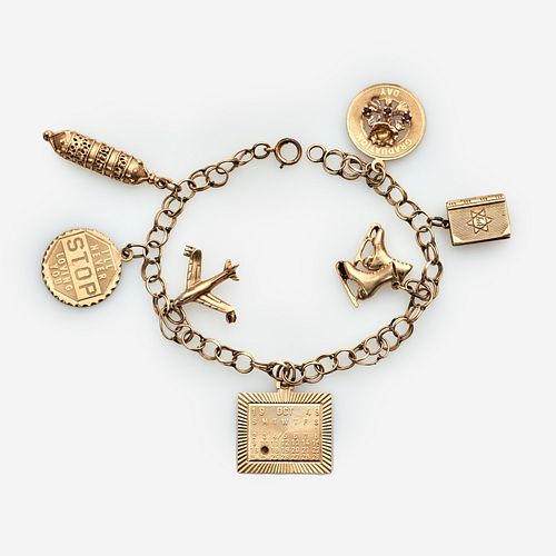 CHARM BRACELET WITH 14K HEBREW